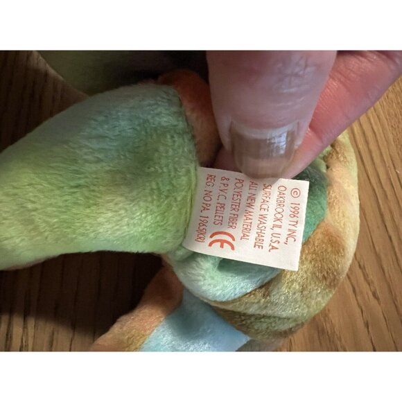 Ty Beanie Baby Peace Bear 1996 Multicolor PVC Pellets - Picture 7 of 8